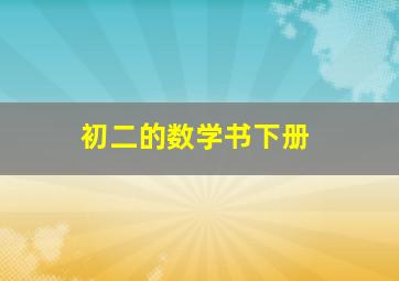 初二的数学书下册