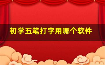 初学五笔打字用哪个软件