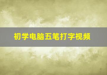 初学电脑五笔打字视频