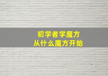 初学者学魔方从什么魔方开始