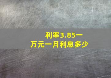 利率3.85一万元一月利息多少