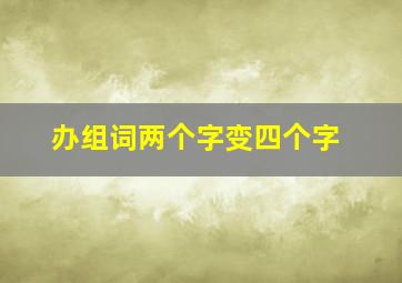 办组词两个字变四个字