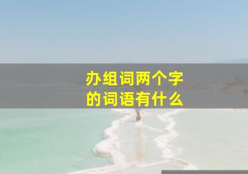 办组词两个字的词语有什么