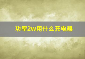 功率2w用什么充电器