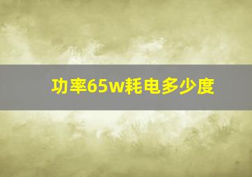 功率65w耗电多少度