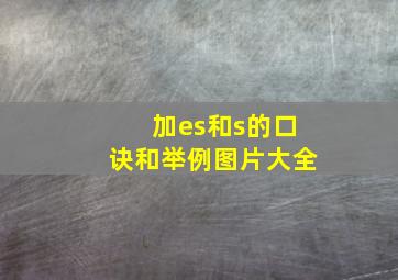 加es和s的口诀和举例图片大全