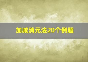 加减消元法20个例题