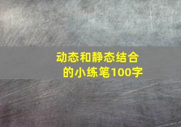 动态和静态结合的小练笔100字