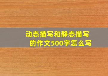 动态描写和静态描写的作文500字怎么写