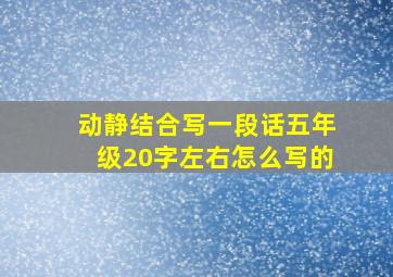 动静结合写一段话五年级20字左右怎么写的