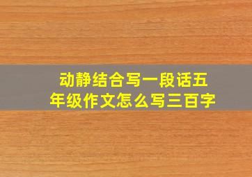 动静结合写一段话五年级作文怎么写三百字