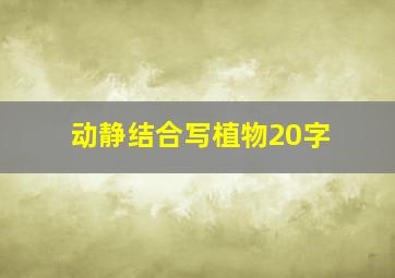 动静结合写植物20字