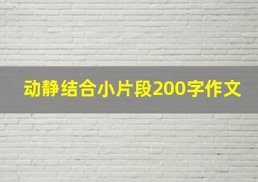 动静结合小片段200字作文