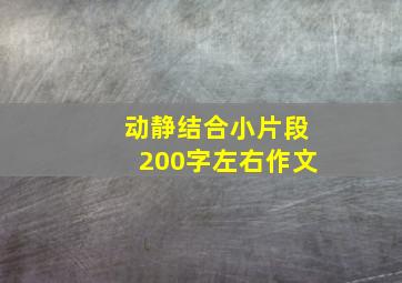 动静结合小片段200字左右作文