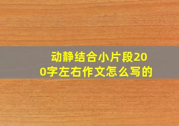 动静结合小片段200字左右作文怎么写的