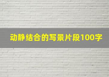 动静结合的写景片段100字