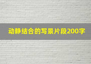 动静结合的写景片段200字