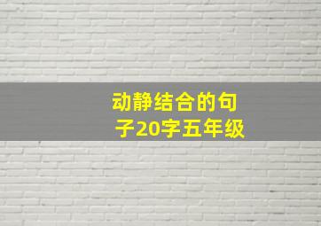 动静结合的句子20字五年级