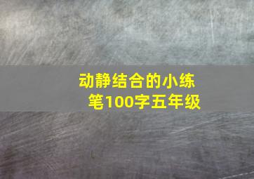 动静结合的小练笔100字五年级