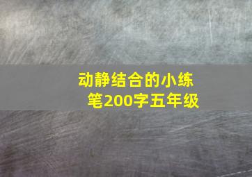 动静结合的小练笔200字五年级