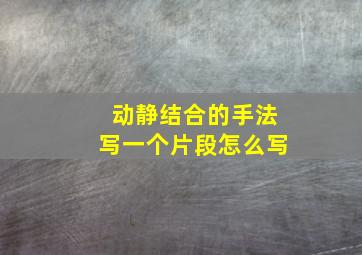 动静结合的手法写一个片段怎么写