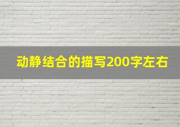 动静结合的描写200字左右