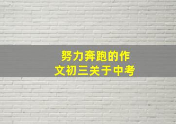 努力奔跑的作文初三关于中考