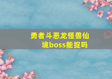 勇者斗恶龙怪兽仙境boss能捉吗