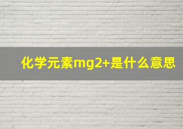 化学元素mg2+是什么意思