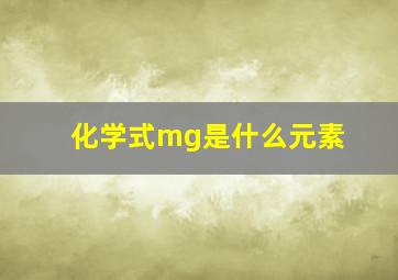 化学式mg是什么元素