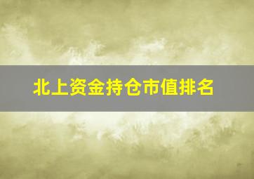 北上资金持仓市值排名