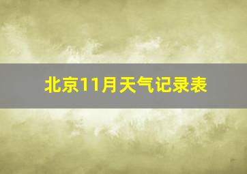 北京11月天气记录表