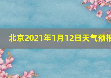 北京2021年1月12日天气预报