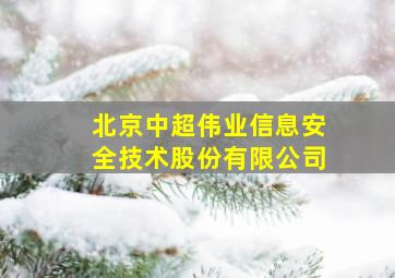 北京中超伟业信息安全技术股份有限公司