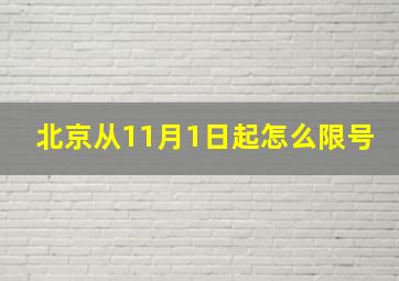 北京从11月1日起怎么限号