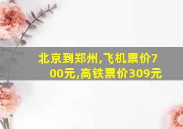 北京到郑州,飞机票价700元,高铁票价309元