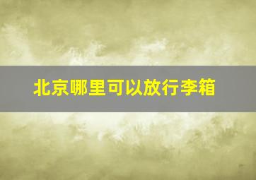 北京哪里可以放行李箱