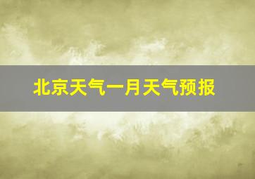 北京天气一月天气预报