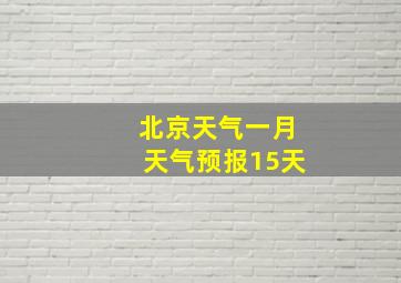 北京天气一月天气预报15天