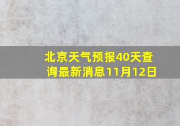 北京天气预报40天查询最新消息11月12日