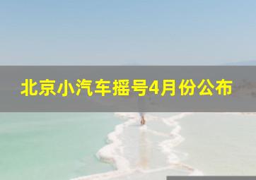 北京小汽车摇号4月份公布