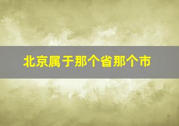 北京属于那个省那个市