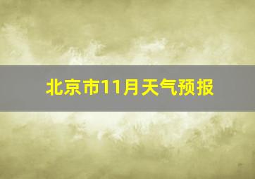 北京市11月天气预报