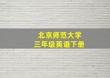 北京师范大学三年级英语下册