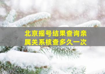 北京摇号结果查询亲属关系核查多久一次