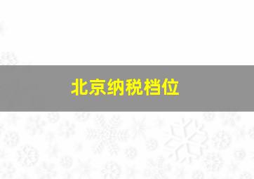 北京纳税档位