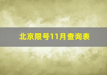 北京限号11月查询表