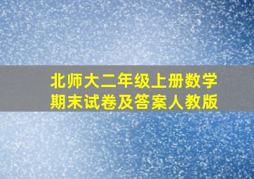 北师大二年级上册数学期末试卷及答案人教版