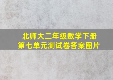 北师大二年级数学下册第七单元测试卷答案图片