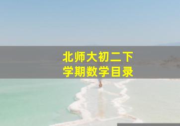 北师大初二下学期数学目录